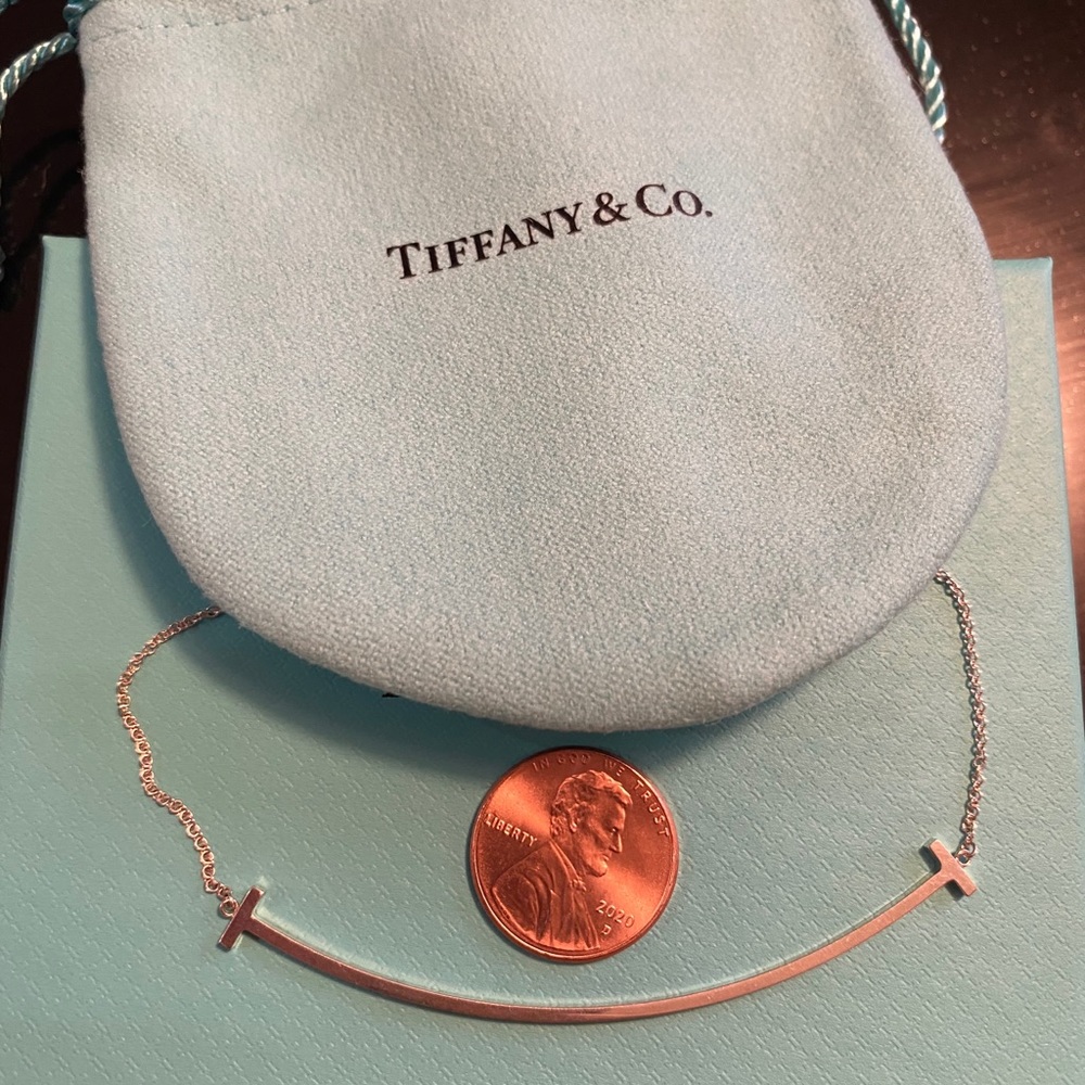 T Smile sterling silver necklace pendant  .
